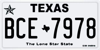 TX license plate BCE7978