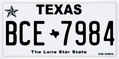 TX license plate BCE7984
