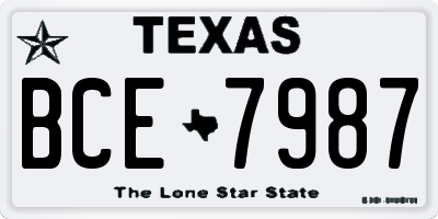 TX license plate BCE7987
