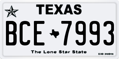 TX license plate BCE7993