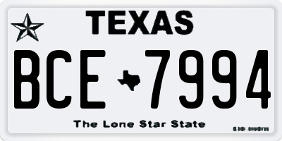 TX license plate BCE7994