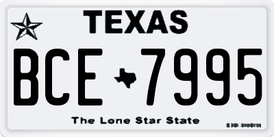 TX license plate BCE7995