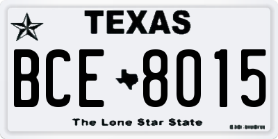 TX license plate BCE8015