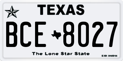 TX license plate BCE8027