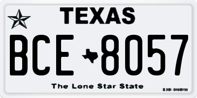 TX license plate BCE8057