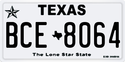 TX license plate BCE8064