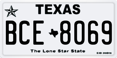 TX license plate BCE8069