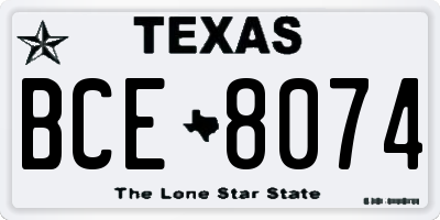 TX license plate BCE8074