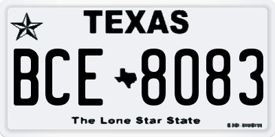 TX license plate BCE8083