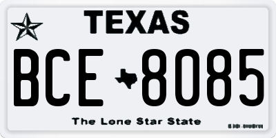 TX license plate BCE8085