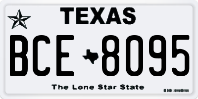 TX license plate BCE8095