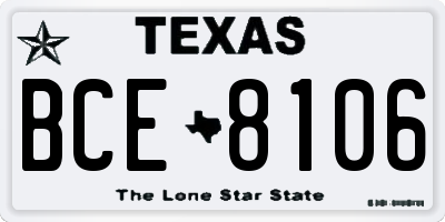 TX license plate BCE8106