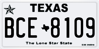 TX license plate BCE8109