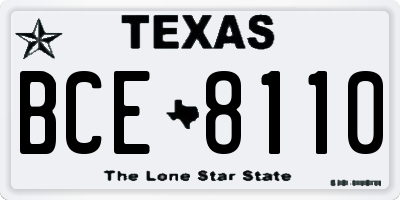TX license plate BCE8110