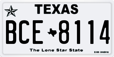 TX license plate BCE8114
