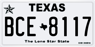 TX license plate BCE8117