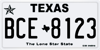 TX license plate BCE8123