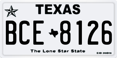 TX license plate BCE8126