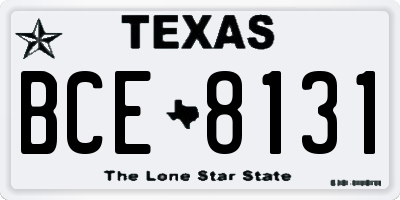 TX license plate BCE8131
