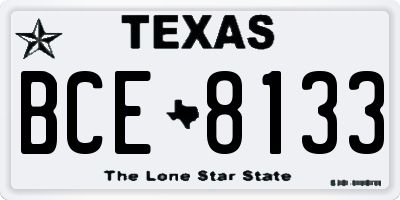 TX license plate BCE8133