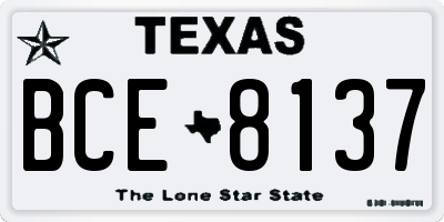 TX license plate BCE8137