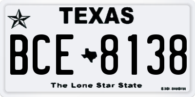 TX license plate BCE8138
