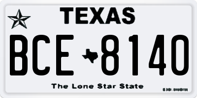 TX license plate BCE8140
