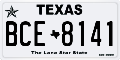 TX license plate BCE8141