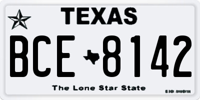 TX license plate BCE8142