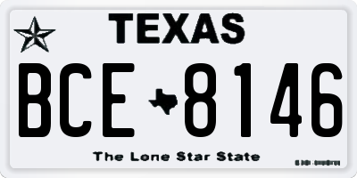 TX license plate BCE8146