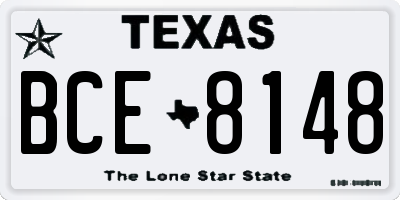 TX license plate BCE8148