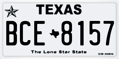TX license plate BCE8157