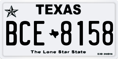 TX license plate BCE8158