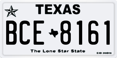 TX license plate BCE8161