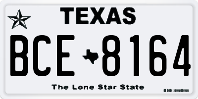TX license plate BCE8164