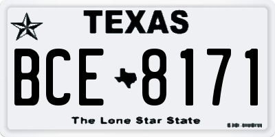 TX license plate BCE8171