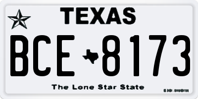 TX license plate BCE8173