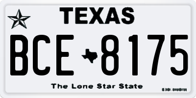 TX license plate BCE8175