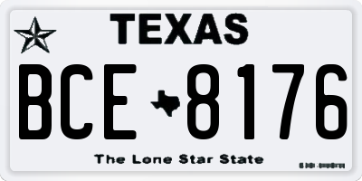 TX license plate BCE8176