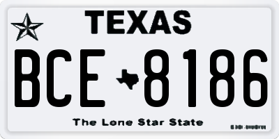 TX license plate BCE8186
