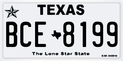 TX license plate BCE8199