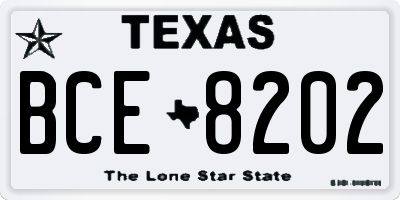 TX license plate BCE8202