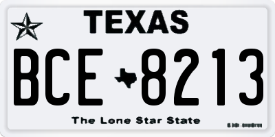 TX license plate BCE8213