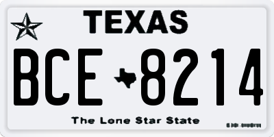 TX license plate BCE8214