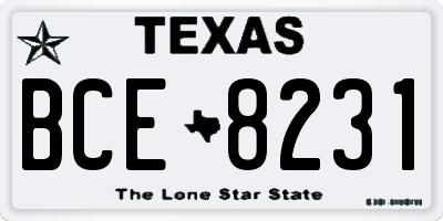 TX license plate BCE8231