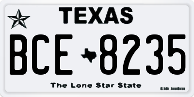 TX license plate BCE8235