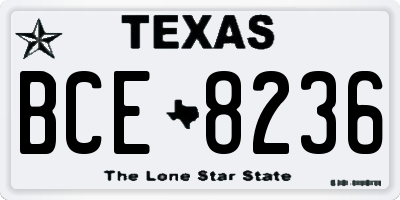 TX license plate BCE8236