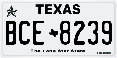TX license plate BCE8239