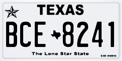 TX license plate BCE8241