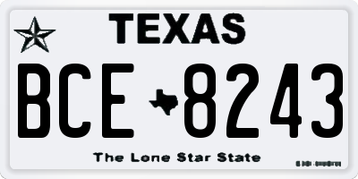 TX license plate BCE8243